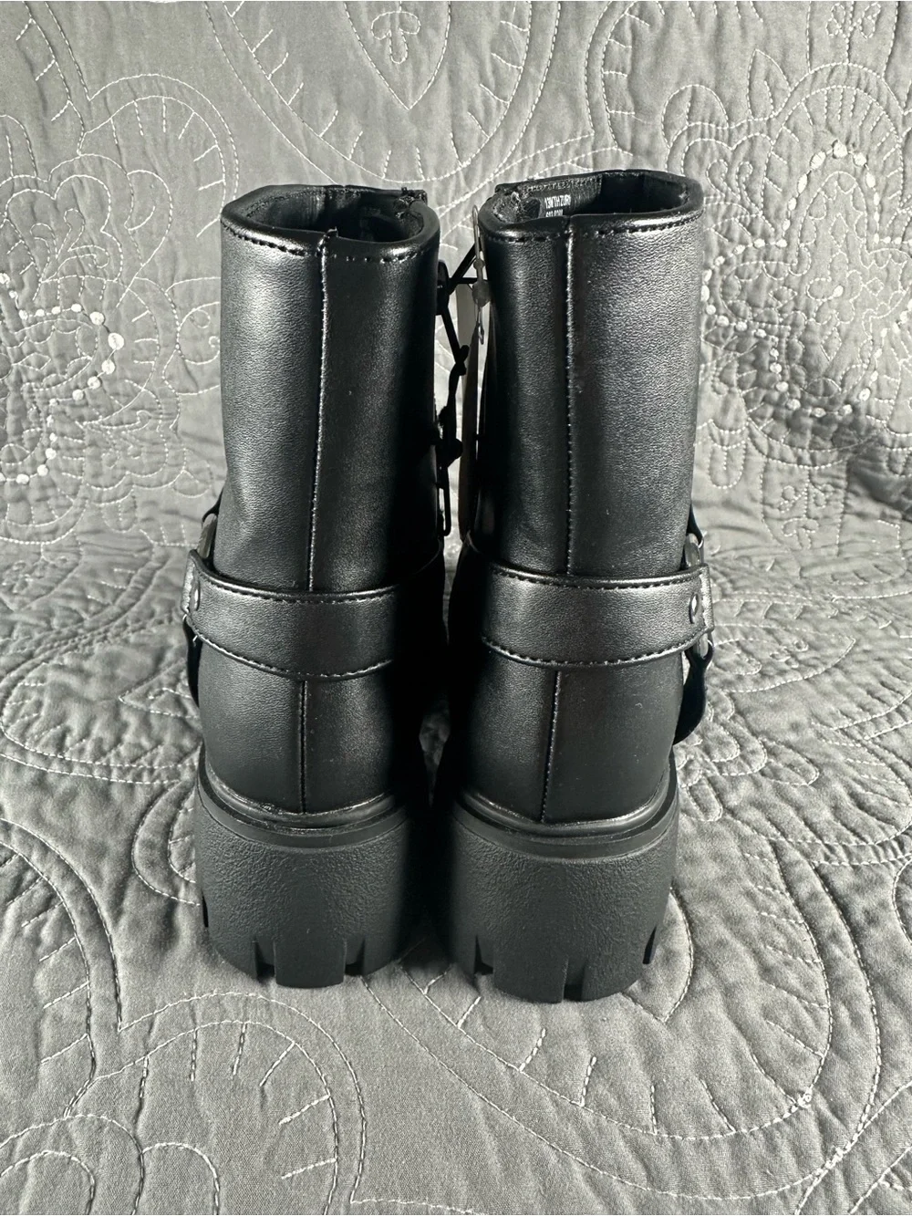 Thereabouts Little Girls Black Zuri Chunky Heel Motorcycle Boots NWT Size 13